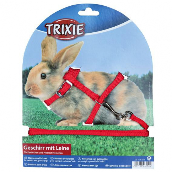 Trixie Комплект для кролика (шлейка+поводок 10мм*1,2м) на блистере  6150 Кот и Пес, онлайн зоомагазин и ветаптека