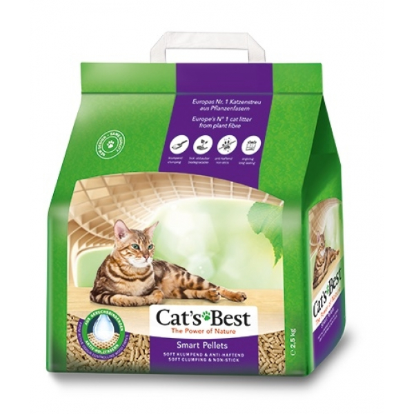 Cat's Best Smart Pallets Nature Gold Наполнитель для кошачьего туалета древесный Кот и Пес, онлайн зоомагазин и ветаптека