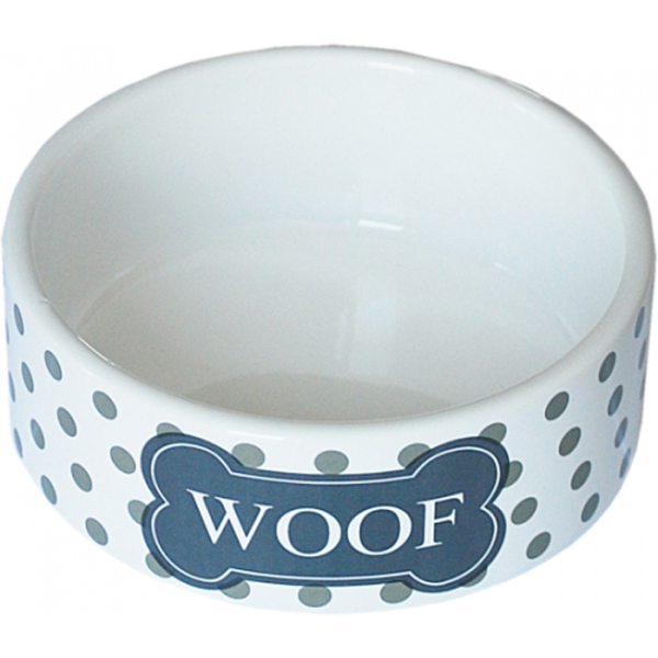 N1 Миска "Woof" керамическая Кот и Пес, онлайн зоомагазин и ветаптека
