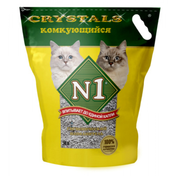 N1 Crystals Наполнитель для кошачьего туалета Кот и Пес, онлайн зоомагазин и ветаптека