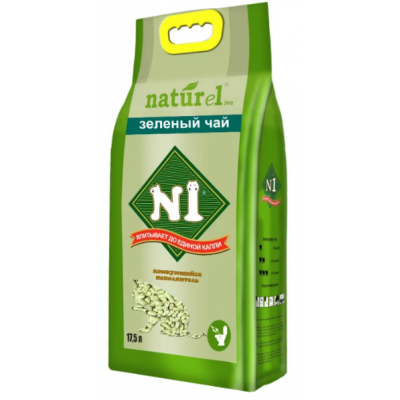 N1 Naturel "Зеленый чай" Наполнитель для кошачьего туалета Кот и Пес, онлайн зоомагазин и ветаптека