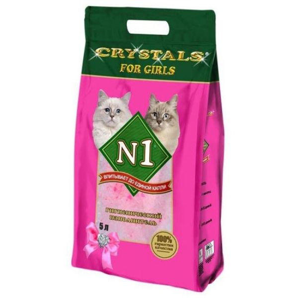 N1 Crystals кошачий Наполнитель для Девочек Кот и Пес, онлайн зоомагазин и ветаптека