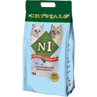 N1 Силикагелевый наполнитель для кошачьего туалета синий Кот и Пес, онлайн зоомагазин и ветаптека