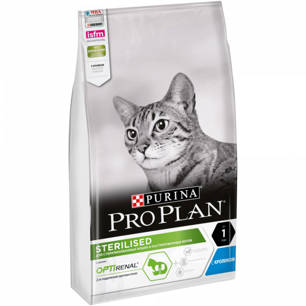 Pro Plan Sterilised Корм для стерилизованных кошек и котов с Кроликом Кот и Пес, онлайн зоомагазин и ветаптека