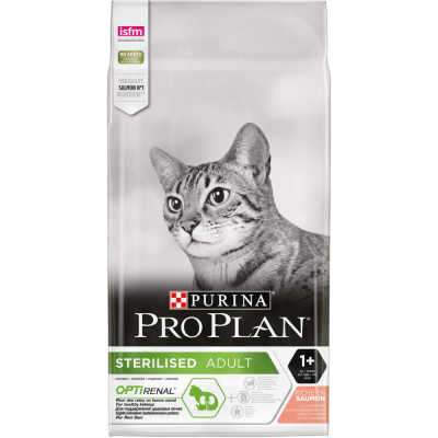 Pro Plan Sterilised Корм для стерилизованных кошек и котов с Лососем Кот и Пес, онлайн зоомагазин и ветаптека