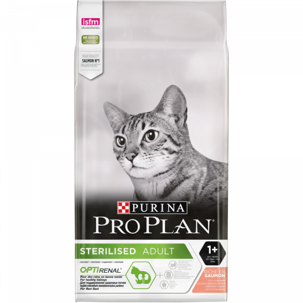 Pro Plan Sterilised Корм для стерилизованных кошек и котов с Лососем Кот и Пес, онлайн зоомагазин и ветаптека