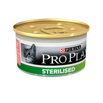 Purina Pro Plan Sterilised Консервы для стерилизованных кошек и котов с Лососем Кот и Пес, онлайн зоомагазин и ветаптека