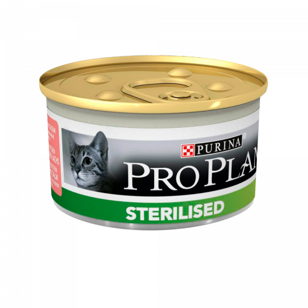 Purina Pro Plan Sterilised Консервы для стерилизованных кошек и котов с Лососем Кот и Пес, онлайн зоомагазин и ветаптека