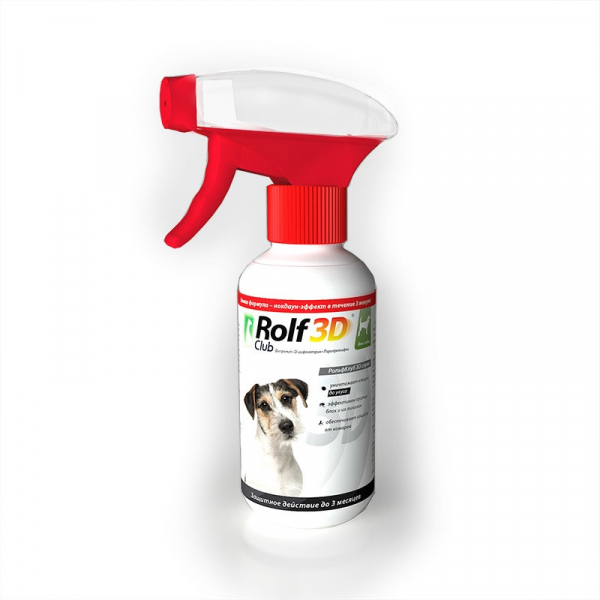 Rolf Club 3D Спрей от клещей и блох для собак 200мл Кот и Пес, онлайн зоомагазин и ветаптека