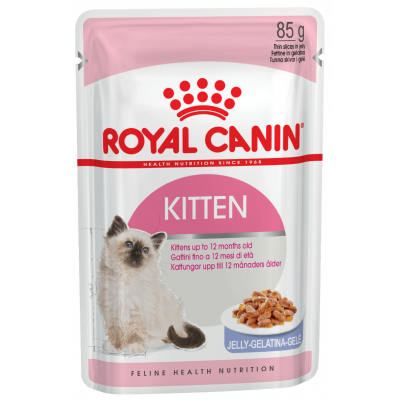 Royal Canin Kitten Пауч для котят Мелкие кусочки в желе Кот и Пес, онлайн зоомагазин и ветаптека