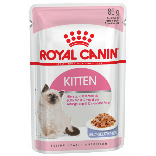 Royal Canin Kitten Пауч для котят Мелкие кусочки в желе Кот и Пес, онлайн зоомагазин и ветаптека