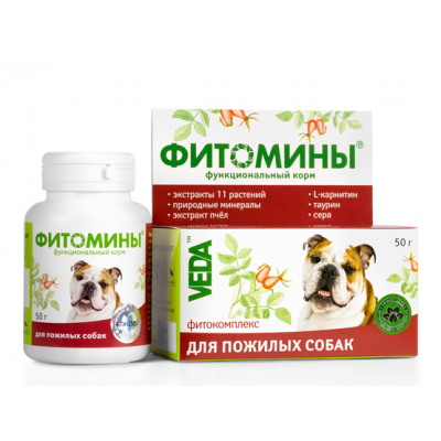 VEDA Фитомины с фитокомплексом для пожилых собак Кот и Пес, онлайн зоомагазин и ветаптека