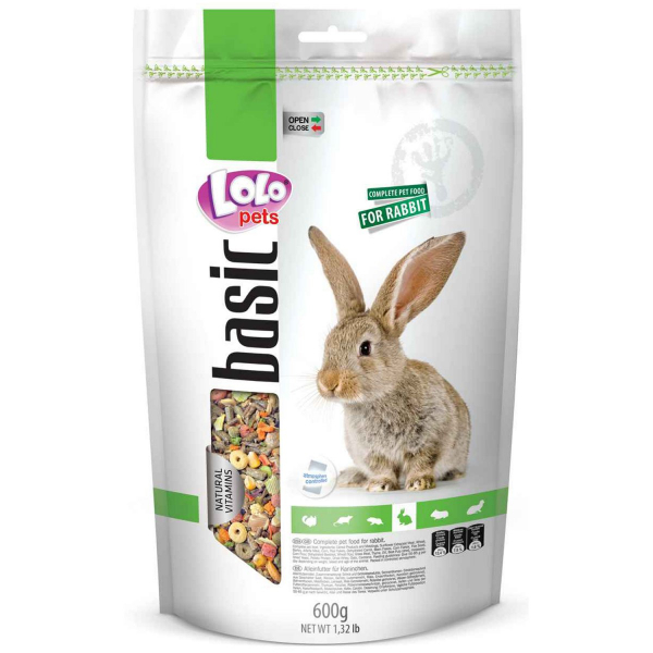 LoLo Pets Basic for Rabbit Полнорационный Корм для кроликов Кот и Пес, онлайн зоомагазин и ветаптека