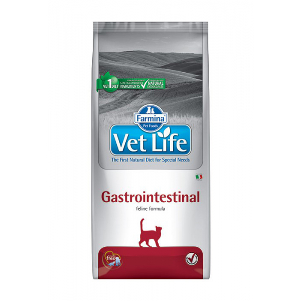 Farmina Vet Life Gastrointestinal Корм для кошек при заболеваниях ЖКТ Кот и Пес, онлайн зоомагазин и ветаптека
