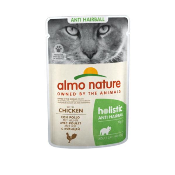 Almo Nature HairBall Пауч для кошек с Курицей для вывода шерсти Кот и Пес, онлайн зоомагазин и ветаптека