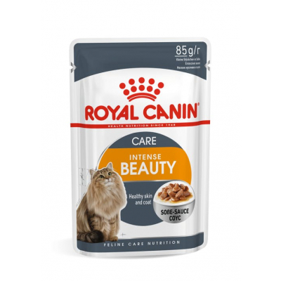 Royal Canin Intense Beauty Пауч для кошек Мелкие кусочки в соусе Кот и Пес, онлайн зоомагазин и ветаптека