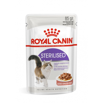 Royal Canin Sterilised Пауч для кошек Мелкие кусочки в соусе Кот и Пес, онлайн зоомагазин и ветаптека