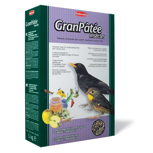 Padovan Granpatee Insectes Grandmix Корм для насекомоядных птиц Кот и Пес, онлайн зоомагазин и ветаптека