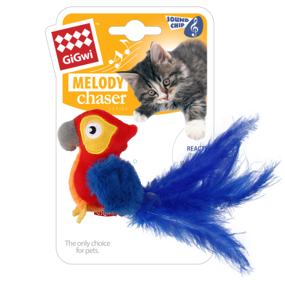 GiGwi Игрушка для кошек Попугай с звуковым чипом Кот и Пес, онлайн зоомагазин и ветаптека