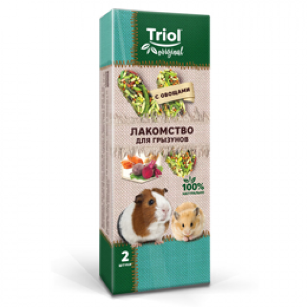 Triol Original Палочки для грызунов с овощами Кот и Пес, онлайн зоомагазин и ветаптека