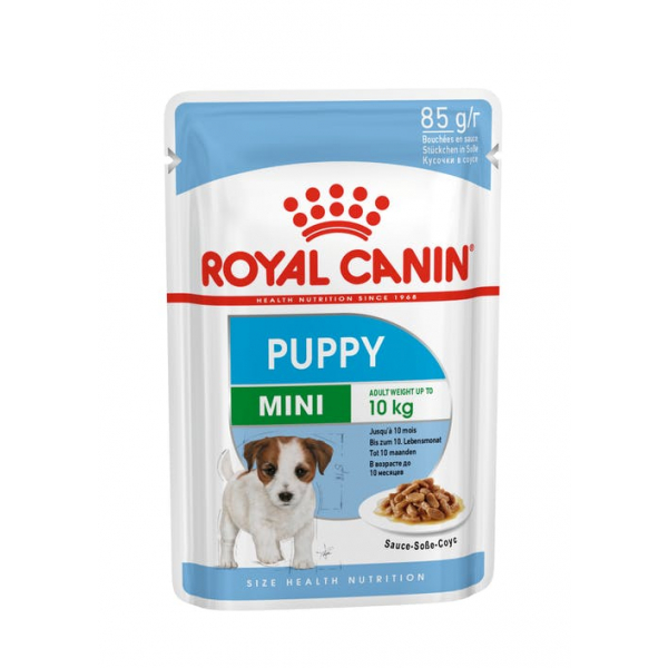 Royal Canin Mini Puppy Пауч для щенком мелких пород Кусочки в соусе Кот и Пес, онлайн зоомагазин и ветаптека