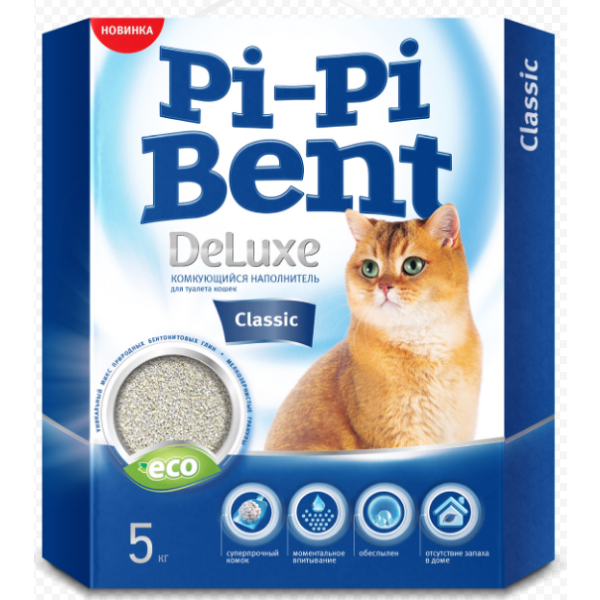 Pi-Pi Bent DeLuxe Classic Наполнитель для кошачьего туалета Кот и Пес, онлайн зоомагазин и ветаптека