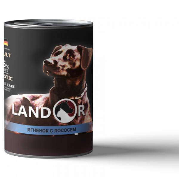 Landor Adult Dog Консервы для собак с Ягненком и Лососем Кот и Пес, онлайн зоомагазин и ветаптека