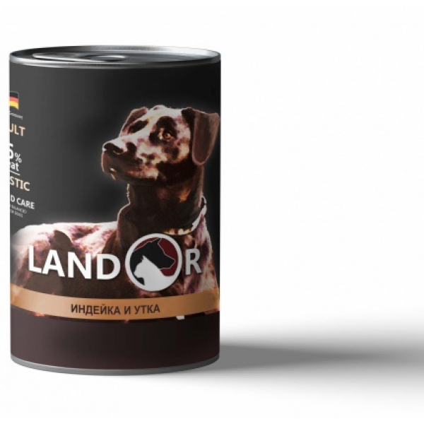 Landor Adult Dog Консервы для собак с Индейкой и Уткой Кот и Пес, онлайн зоомагазин и ветаптека