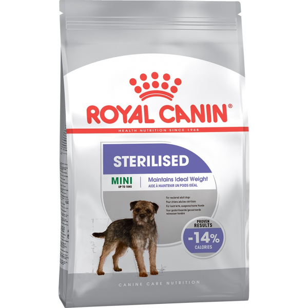 Royal Canin Mini Sterilised Adult Корм для взрослых стерилизованных собак мелких пород склонных к набору веса Кот и Пес, онлайн зоомагазин и ветаптека
