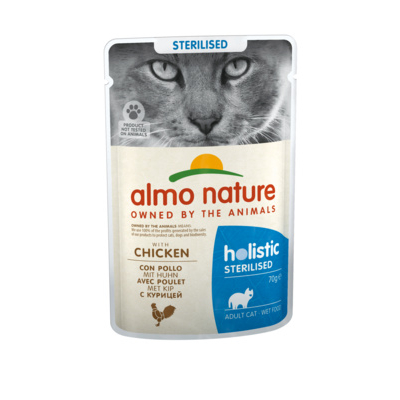 Almo Nature Sterilised Пауч для стерилизованных кошек с Цыпленком Кот и Пес, онлайн зоомагазин и ветаптека