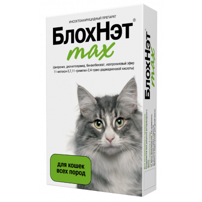БлохНэт Капли от клещей и блох для кошек Кот и Пес, онлайн зоомагазин и ветаптека