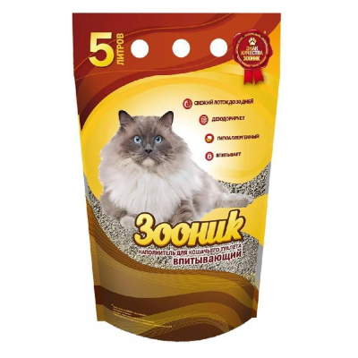 Зооник Наполнитель "Впитывающий" для кошачьего туалета Кот и Пес, онлайн зоомагазин и ветаптека