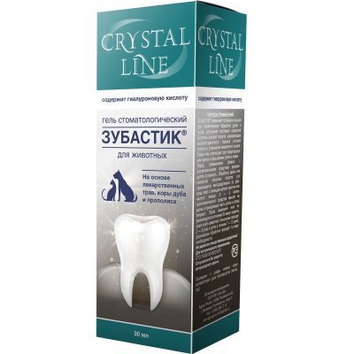 Apicenna Crystal Line "Зубастик" Гель стоматологический для животных Кот и Пес, онлайн зоомагазин и ветаптека