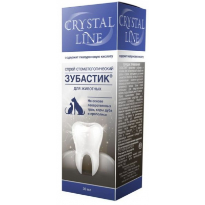 Apicenna Crystal Line "Зубастик" Спрей стоматологический для животных Кот и Пес, онлайн зоомагазин и ветаптека