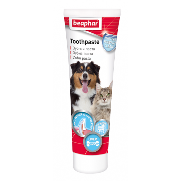 Beaphar Зубная паста "Со вкусом Печени" для собак и кошек Кот и Пес, онлайн зоомагазин и ветаптека