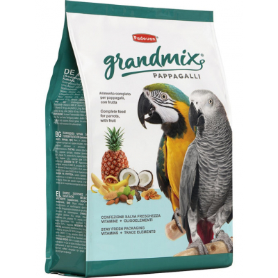Padovan Pappagalli Grandmix Корм для крупных попугаев Кот и Пес, онлайн зоомагазин и ветаптека