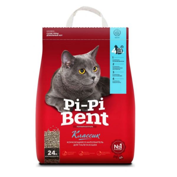 Pi-Pi-Bent Classic Наполнитель для кошачьего туалета Кот и Пес, онлайн зоомагазин и ветаптека