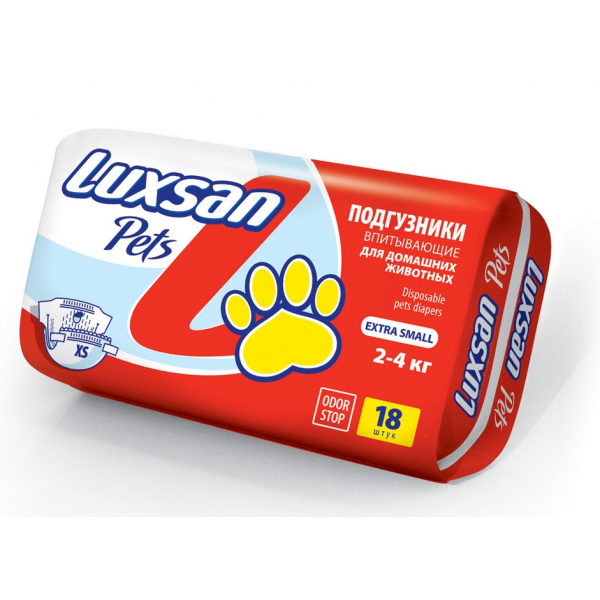 Luxsan Pets Extra Small Подгузники XS (2-4кг) Кот и Пес, онлайн зоомагазин и ветаптека