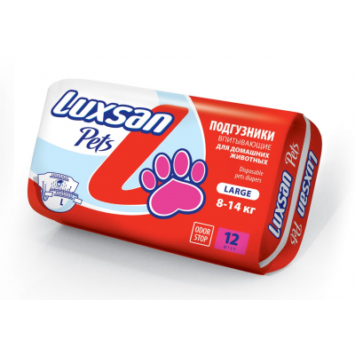 Luxsan Pets Large Подгузники L (8-14кг) Кот и Пес, онлайн зоомагазин и ветаптека