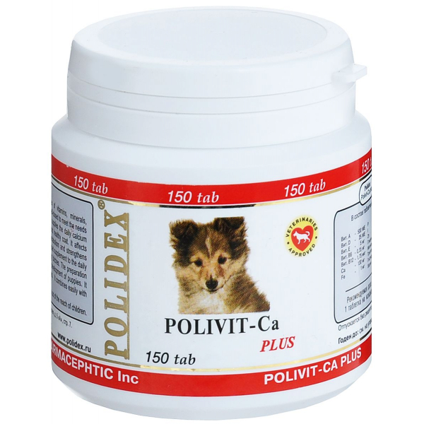 Polidex Polivit-Ca Plus Витамины для собак Кальций Кот и Пес, онлайн зоомагазин и ветаптека