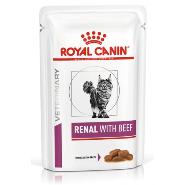 Royal Canin Renal Пауч для кошек для поддержания функции почек при острой или хронической почечной недостаточности с Говядиной Кот и Пес, онлайн зоомагазин и ветаптека