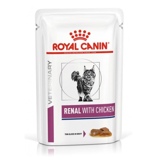 Royal Canin Renal Пауч для кошек для поддержания функции почек при острой или хронической почечной недостаточности с Курицей Кот и Пес, онлайн зоомагазин и ветаптека