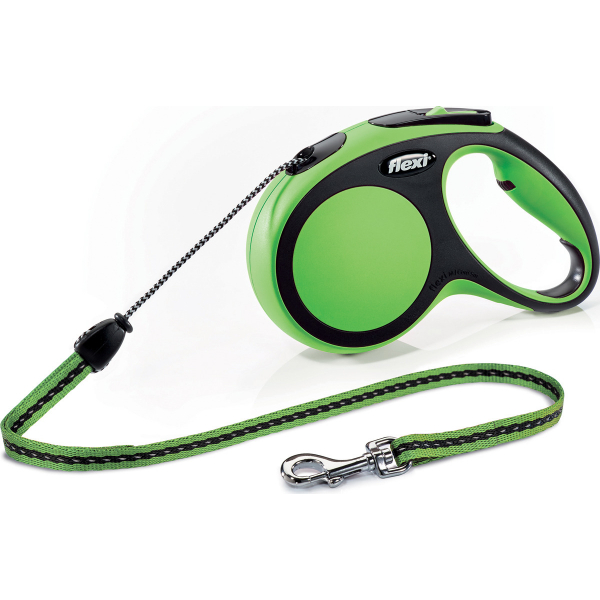 Flexi New Comfort M Рулетка для собак весом до 20кг длинна 5м с тросом зеленая