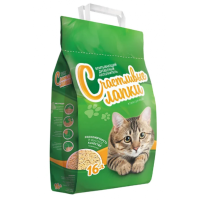 Счастливые лапки Наполнитель для кошачьего туалета Кот и Пес, онлайн зоомагазин и ветаптека