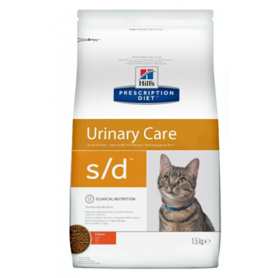 Hill's Prescription Diet s/d Urinary Care Сухой корм для кошек для лечения МКБ с Курицей Кот и Пес, онлайн зоомагазин и ветаптека