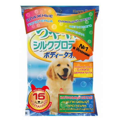 Japan Premium Pet Шампуневые полотенца для собак крупных пород с Протеином и Шелком Кот и Пес, онлайн зоомагазин и ветаптека