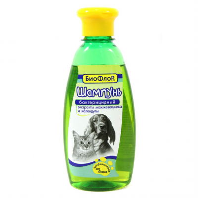 БиоФлор Шампунь "Бактерицидный" для собак и кошек против блох Кот и Пес, онлайн зоомагазин и ветаптека