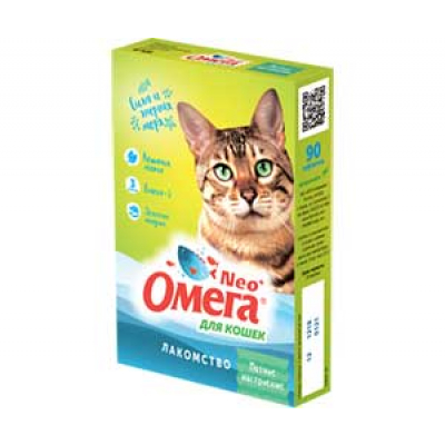Омега Neo Мультивитаминное лакомство "Мятное настроение" для кошек Кот и Пес, онлайн зоомагазин и ветаптека