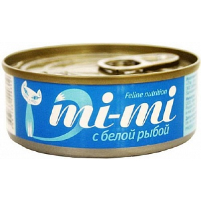 mi-mi Консервы для кошек с Белой рыбой в желе Кот и Пес, онлайн зоомагазин и ветаптека