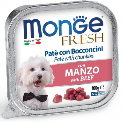 Monge Fresh Консерва для собак из Говядины Кот и Пес, онлайн зоомагазин и ветаптека